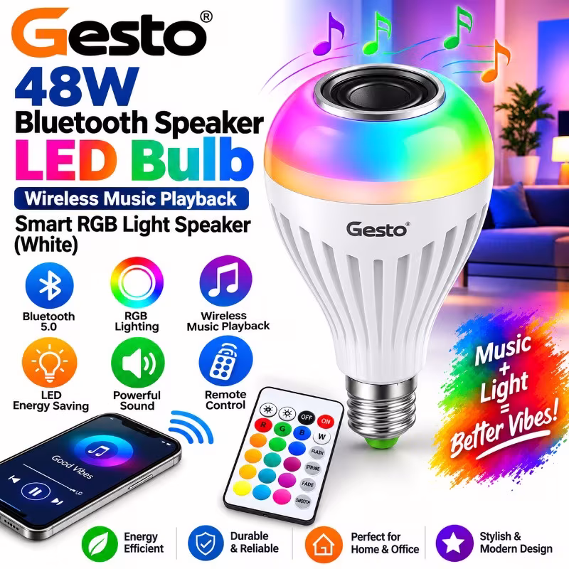 Gesto RGB Bluetooth Speaker Bulb