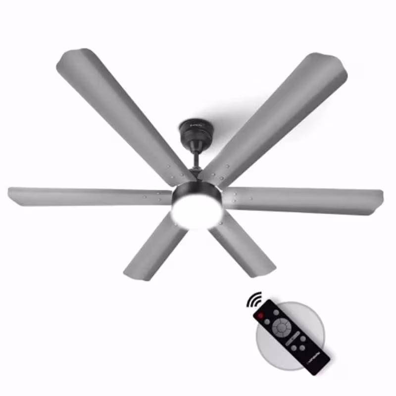 Longway Luminair 1200 mm 6 Blade ceiling fan Anti Dust Decorative with Remote control ,BLDC,5 Star, Led light Gray color with 5 year warranty