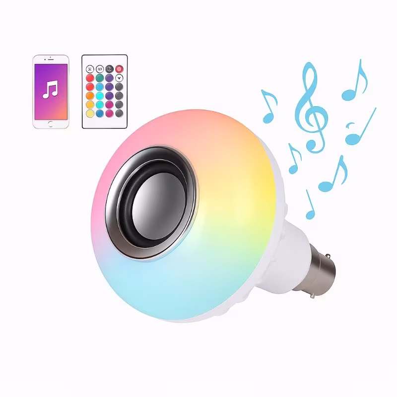 Gesto 48W Bluetooth Speaker LED Bulb | Wireless Music Playback | Smart RGB Light Speaker (White)