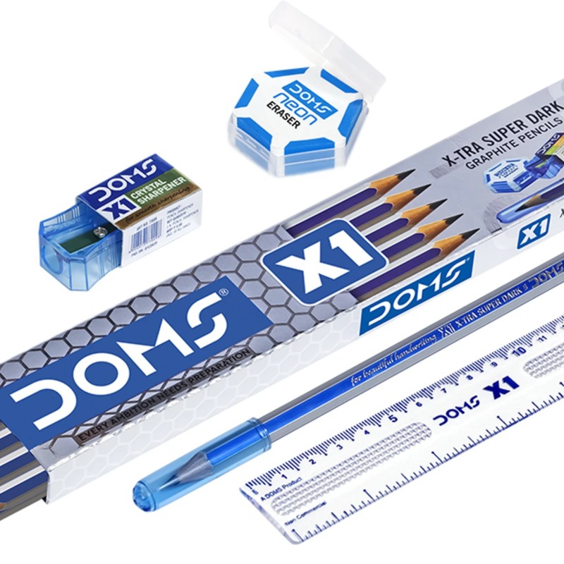 DOMS X1 Graphite Pencil | Extra Dark | Pack of 30 Pencil (Set of 1, Multicolor)