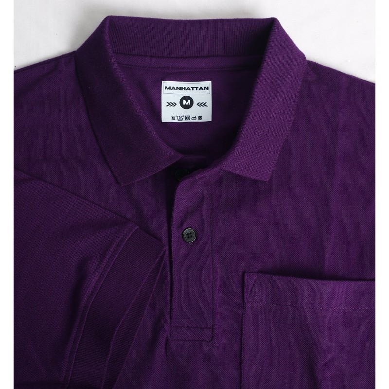 PitShirts Pure Cotton Polo Pocket T Shirt (Purple)  Pitshirts - Premium 100% Pure Cotton Polo Pocket