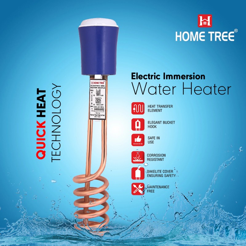 Home Tree 100% Copper Waterproof 1500 W Shock Proof Immersion Heater Rod (water) 1500 W Immersion Heater Rod (Water)