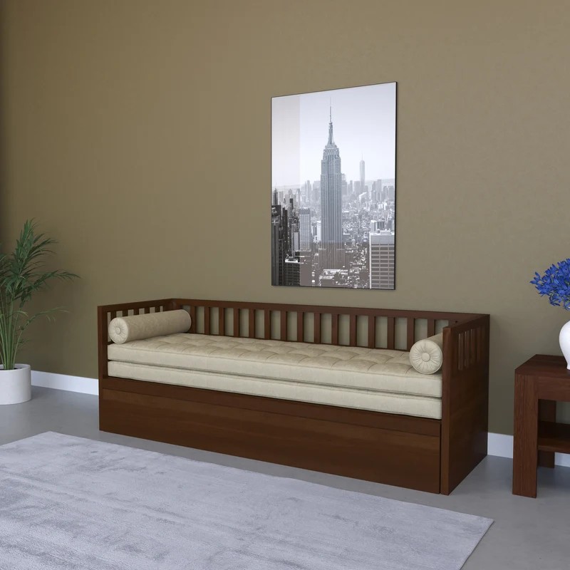 Woodsala Traditional Rustic Heritage sofa cum bed - Sheesham wood