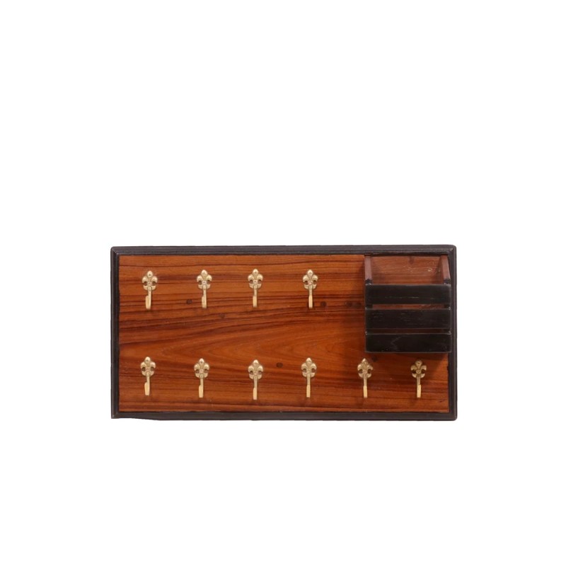 Woodsala Traditional Classic Wooden Brass Key Holder