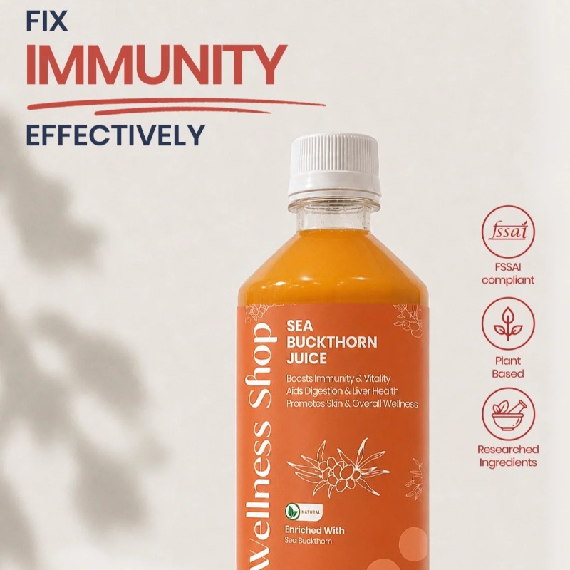 Sea Buckthorn Juice For Skin Glow, Immunity, Gut & Hair Health