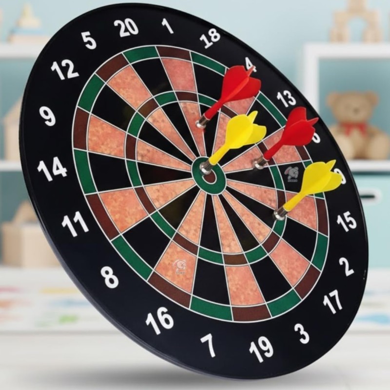 Storio Premium Magnetic Dart Board with 4 Darts Fun Indoor and Outdoor Dart Game Set Toys for All Ages Kids Boys and Girls 15 Inch